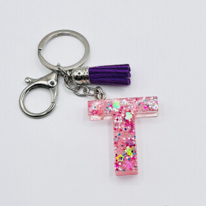 Breloc personalizat hand-made din rasina epoxidica Pink Me Up