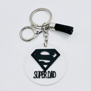 Breloc acrilic pictat manual Super Dad