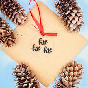 Ornament de brad Ho Ho Ho (minimalist)