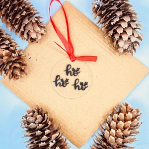 Ornament de brad Ho Ho Ho (minimalist)