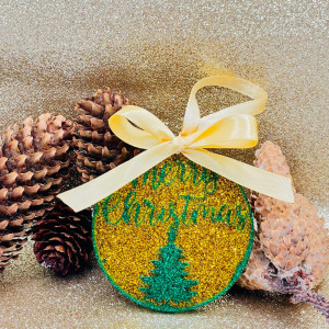 Decoratiune de Craciun hand-made din rasina epoxidica Rudolph - auriu