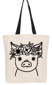 Tote bag Flower Piglet