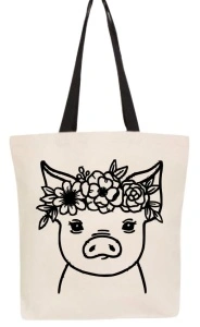 Tote bag Flower Piglet
