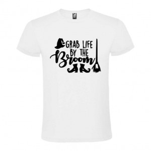 Tricou femei Grab Life by the Broom alb