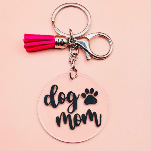 Breloc Dog Mom minimalist
