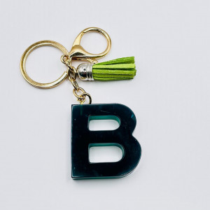 Breloc personalizat hand-made din rasina epoxidica Monocrom