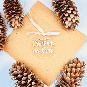 Ornament de brad Christmas as Mr & Mrs (minimalist)