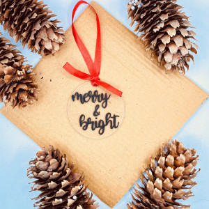 Ornament de brad Merry & Bright (minimalist)