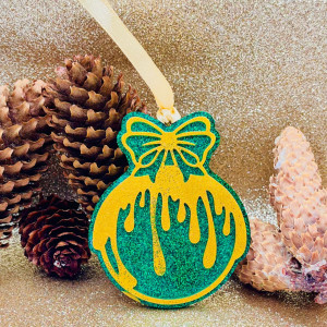 Decoratiune de Craciun hand-made din rasina epoxidica Comet - verde