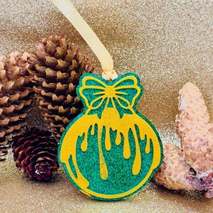 Decoratiune de Craciun hand-made din rasina epoxidica Comet - verde