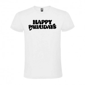 Tricou Happy Pawlidays alb