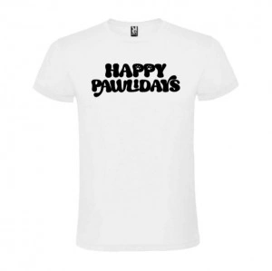 Tricou Happy Pawlidays alb