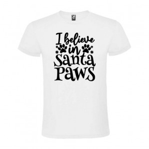 Tricou Santa Paws alb