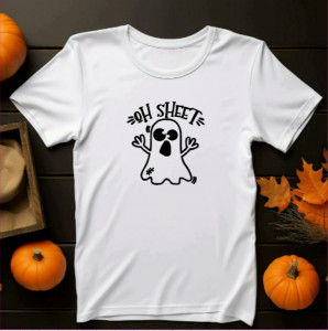 Tricou unisex Oh, Sheet alb