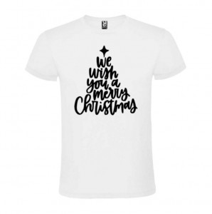 Tricou We Wish You a Merry Christmas alb