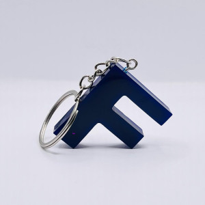 Breloc personalizat hand-made din rasina epoxidica Monocrom