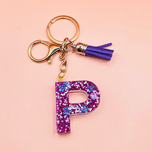 Breloc personalizat hand-made din rasina epoxidica Purple Rain