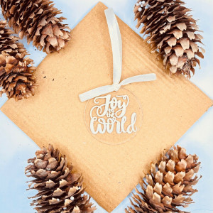 Ornament de brad Joy to the World (minimalist)