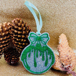 Decoratiune de Craciun hand-made din rasina epoxidica Comet - argintiu