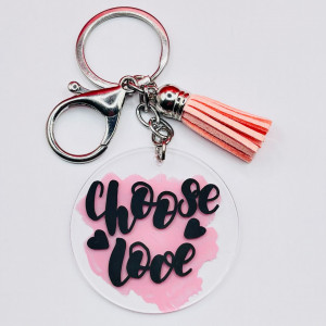Breloc acrilic pictat manual Choose Love