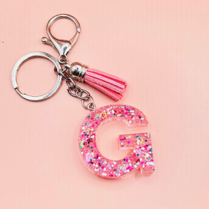 Breloc personalizat hand-made din rasina epoxidica Pink Me Up