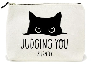 Mini tote bag Judging You Silently