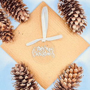 Ornament de brad Merry Christmas (minimalist)
