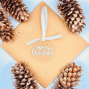 Ornament de brad Merry Christmas (minimalist)