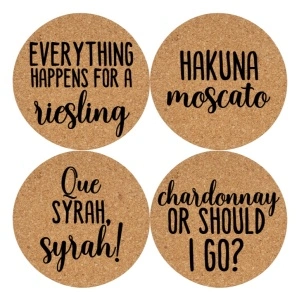 Set coastere Wine Puns