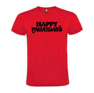 Tricou Happy Pawlidays roșu
