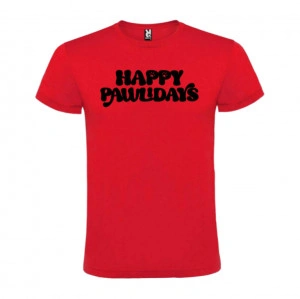 Tricou Happy Pawlidays roșu