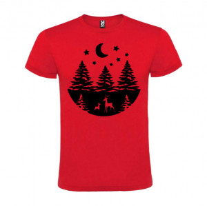 Tricou Peisaj de iarnă roșu