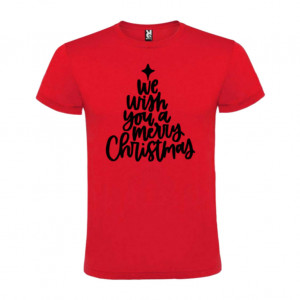 Tricou We Wish You a Merry Christmas roșu