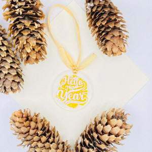 Ornament de brad Hello New Year