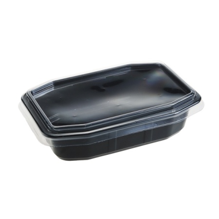 Capace octagonale pentru Caserole meniu 1/2 compartimente FT220 D, PP,transparent,145×213 mm, 360 buc,6 set