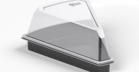 Caserola neagra pentru felie de tort, capac transparent, IT-2070, 165x130x70 mm, 500 buc, 10 set
