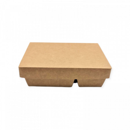 Set 100 buc Capac Meniu Carton 2 Compartimente - Natur-