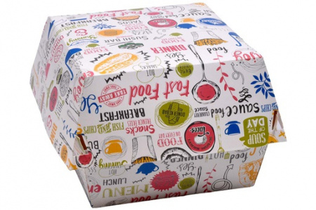 HAMBURGER BOX MEDIU COLOR,100 BUC/SET