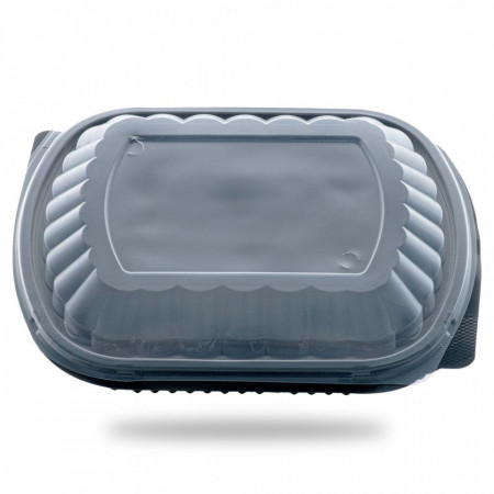 Set 50 buc Caserola meniu neagra 1 compartiment + capac