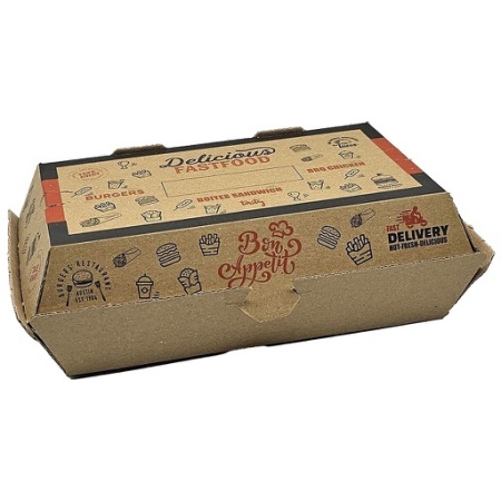 Hamburger dublu kraft kraft ondul, 100 buc/set