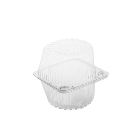 Caserole 620 cc 1 savarina cu capac atasat IT-401,OPS/PET transparent,85×85 mm,1200 buc, 12 set