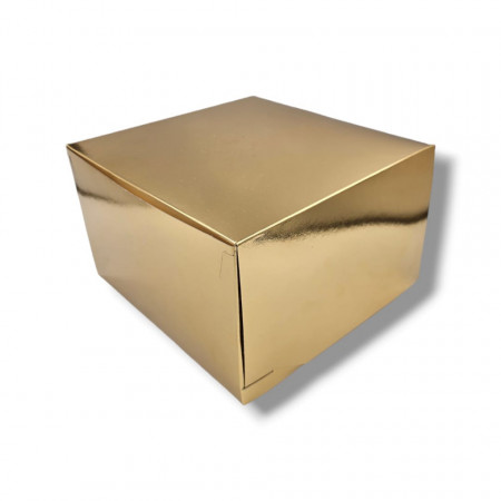 Set 25 buc Cutii tort aurii desen Square 21X21X13 cm