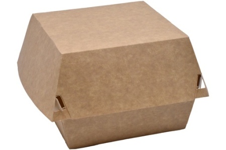 Hamburger box mic kraft alb, 100 buc/set