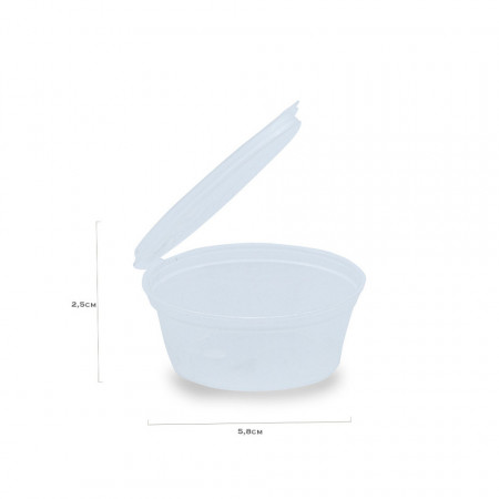 Set 50 buc Sosiera PP medie cu capac atasat 2 oz 70 ml
