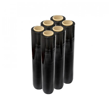 Set 6 buc Folie Stretch manual NEGRU - 3,00 kg / rola 500 mm , 23 my