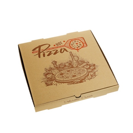 Cutii Pizza 400x400x35 mm, „HOT PIZZA ” carton ,kraft color ,50 buc