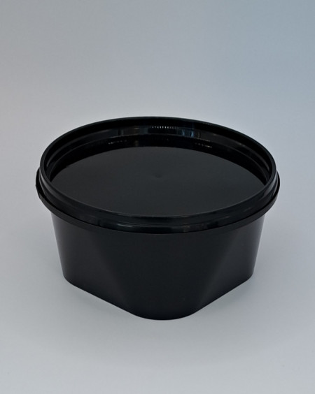 Set 100 buc Bol Supa PP Negru sigilabil + set 100 buc Capac etans 16 oz