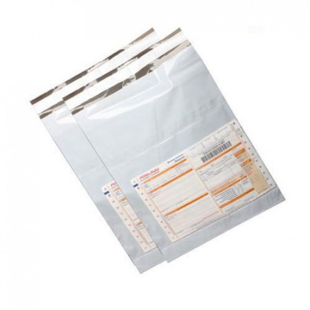 Set 2500 buc pungi curierat (tip A5), cu buzunar AWB - 160 x 230 mm + 50mm clapeta