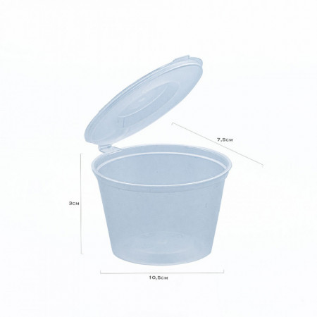Set 50 buc Sosiera PP mare cu capac atasat 4 oz 120 ml