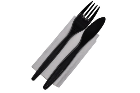 Set bis reutilizabil negru, 100 buc/set
